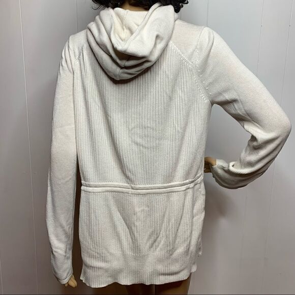 Lululemon Peace Of Mind Wrap Heathered White Ivory Hooded Mid Layer Sweater - Picture 2 of 9